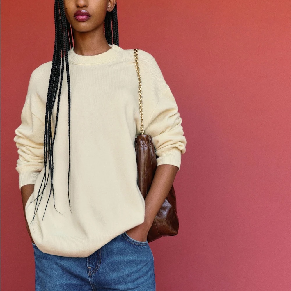 Reformation Fabian Crew Women's Sweater in Lemon Icing - sold out